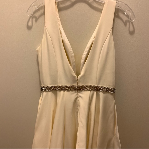 Short A-Line Shail K Sheer V-Neck with added belt - Picture 10 of 16